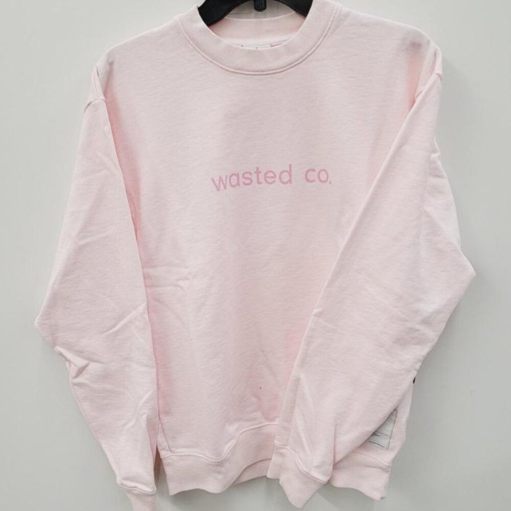 NEW Eco Life Wasted Collective Good Times Crew Pink Sweatshirt Size Small